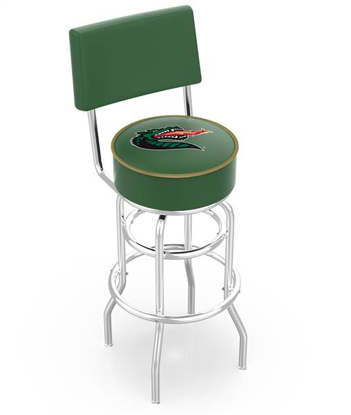  UAB 25" Double-Ring Swivel Counter Stool with Chrome Finish  