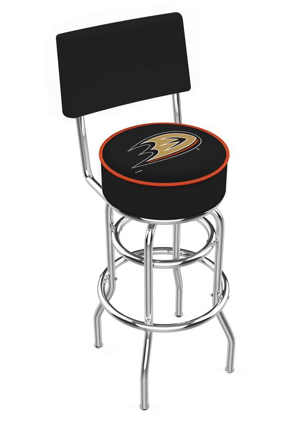  L7C4 Anaheim Ducks 25" Double-Ring Swivel Counter Stool with Chrome Finish  