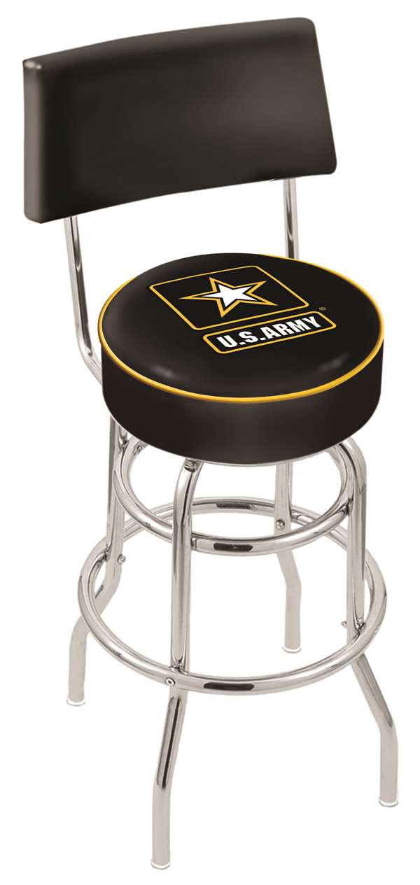  U.S. Army 25" Double-Ring Swivel Counter Stool with Chrome Finish  
