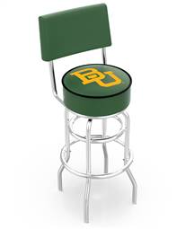  Baylor 25" Double-Ring Swivel Counter Stool with Chrome Finish  