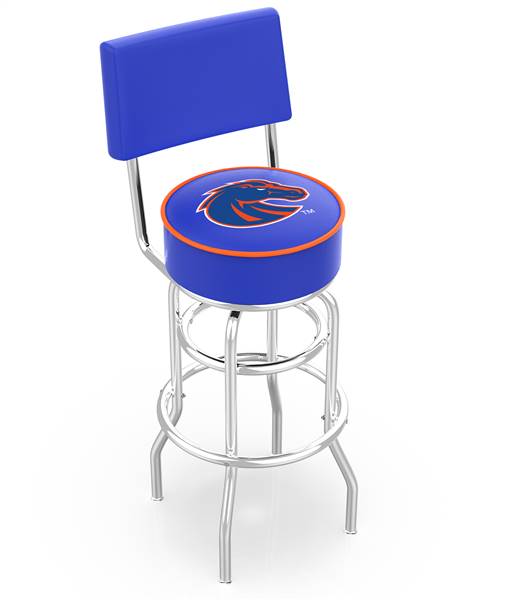  Boise State 25" Double-Ring Swivel Counter Stool with Chrome Finish  