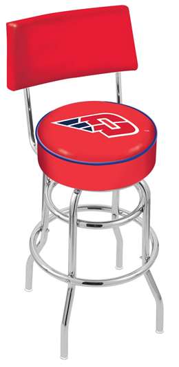  University of Dayton 25" Double-Ring Swivel Counter Stool with Chrome Finish  