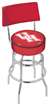  Houston 25" Double-Ring Swivel Counter Stool with Chrome Finish  