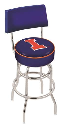  Illinois 25" Double-Ring Swivel Counter Stool with Chrome Finish  