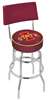  Iowa State 25" Double-Ring Swivel Counter Stool with Chrome Finish  