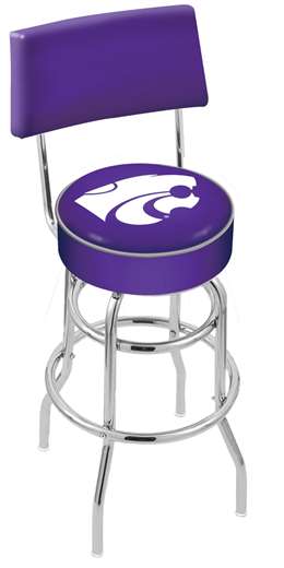  Kansas State 25" Double-Ring Swivel Counter Stool with Chrome Finish  