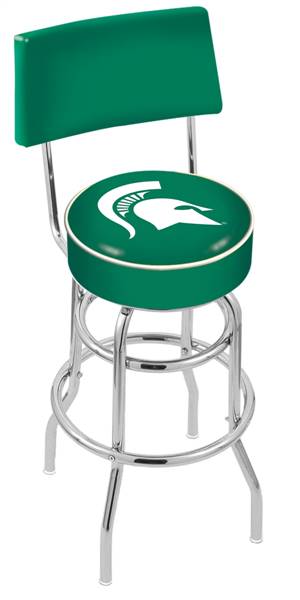  Michigan State 25" Double-Ring Swivel Counter Stool with Chrome Finish  