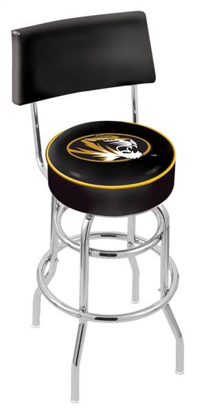  Missouri 25" Double-Ring Swivel Counter Stool with Chrome Finish  
