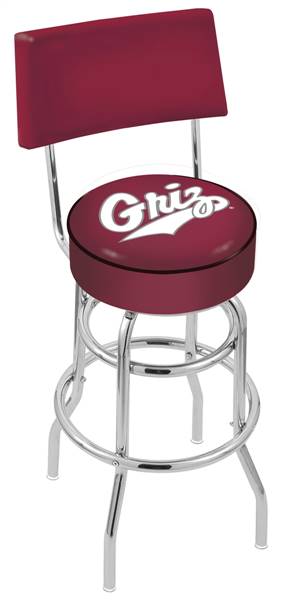  Montana 25" Double-Ring Swivel Counter Stool with Chrome Finish  