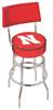  Nebraska 25" Double-Ring Swivel Counter Stool with Chrome Finish  