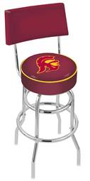  USC Trojans 25" Double-Ring Swivel Counter Stool with Chrome Finish  