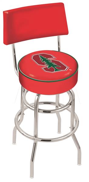  Stanford 25" Double-Ring Swivel Counter Stool with Chrome Finish  