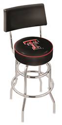  Texas Tech 25" Double-Ring Swivel Counter Stool with Chrome Finish  