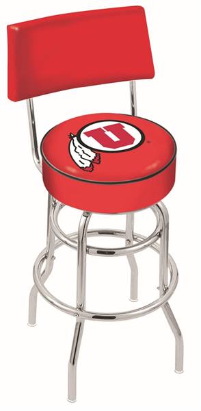  Utah 25" Double-Ring Swivel Counter Stool with Chrome Finish  