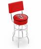  Wisconsin "Badger" 25" Double-Ring Swivel Counter Stool with Chrome Finish  
