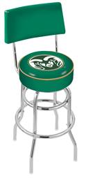  Colorado State 30" Double-Ring Swivel Bar Stool with Chrome Finish  