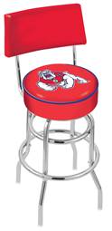  Fresno State 30" Double-Ring Swivel Bar Stool with Chrome Finish  