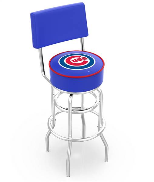  Chicago Cubs 30" Doubleing Swivel Bar Stool with Chrome Finish  