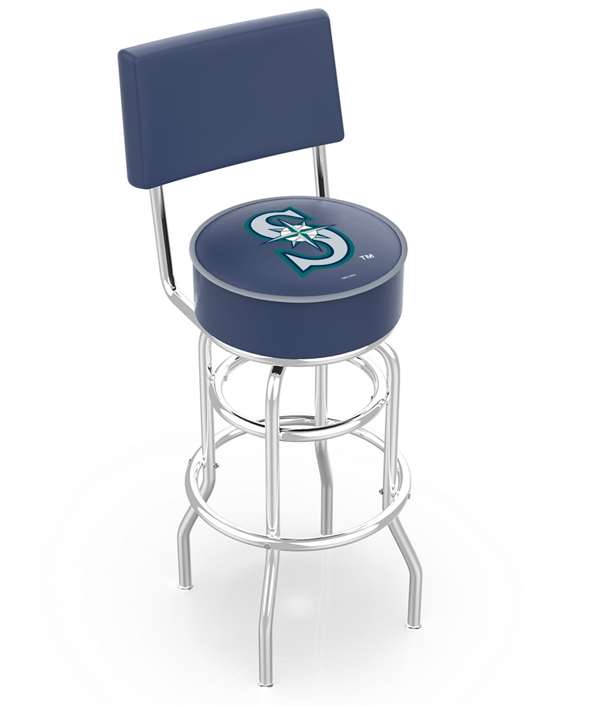  Seattle Mariners 30" Doubleing Swivel Bar Stool with Chrome Finish  