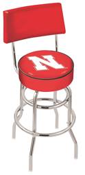  Nebraska 30" Double-Ring Swivel Bar Stool with Chrome Finish  