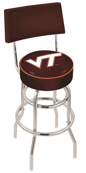  Virginia Tech 30" Double-Ring Swivel Bar Stool with Chrome Finish  
