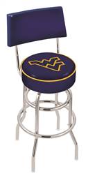  West Virginia 30" Double-Ring Swivel Bar Stool with Chrome Finish  