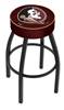  Florida State (Head) 25" Swivel Counter Stool with Black Wrinkle Finish   