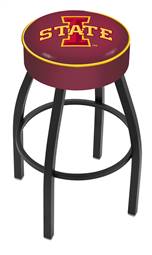  Iowa State 25" Swivel Counter Stool with Black Wrinkle Finish   