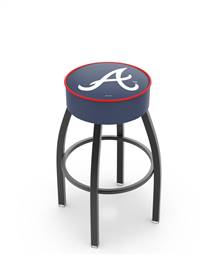  Atlanta Braves 25" Swivel Counter Stool with Black Wrinkle Finish   