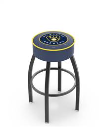  Milwaukee Brewers 25" Swivel Counter Stool with Black Wrinkle Finish   