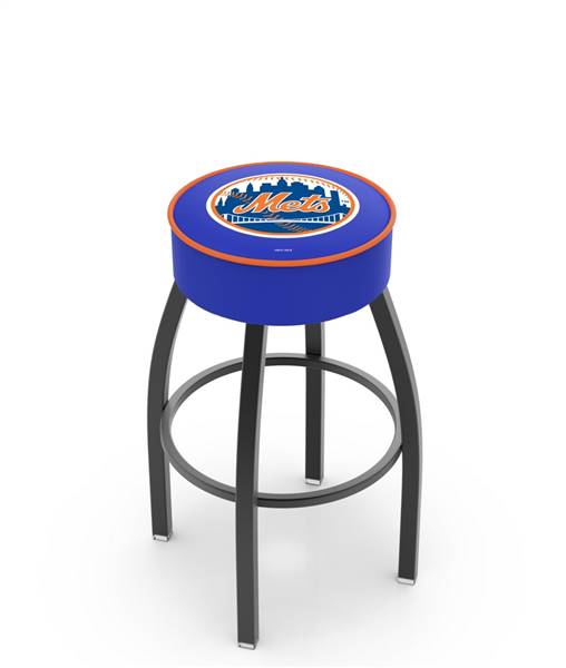  New York Mets 25" Swivel Counter Stool with Black Wrinkle Finish   