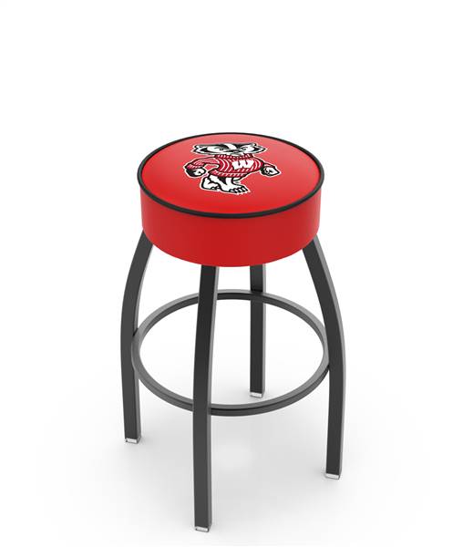  Wisconsin " Badger"  25" Swivel Counter Stool with Black Wrinkle Finish   