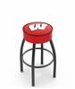  Wisconsin " W"  25" Swivel Counter Stool with Black Wrinkle Finish   