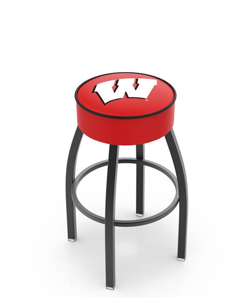  Wisconsin " W"  25" Swivel Counter Stool with Black Wrinkle Finish   
