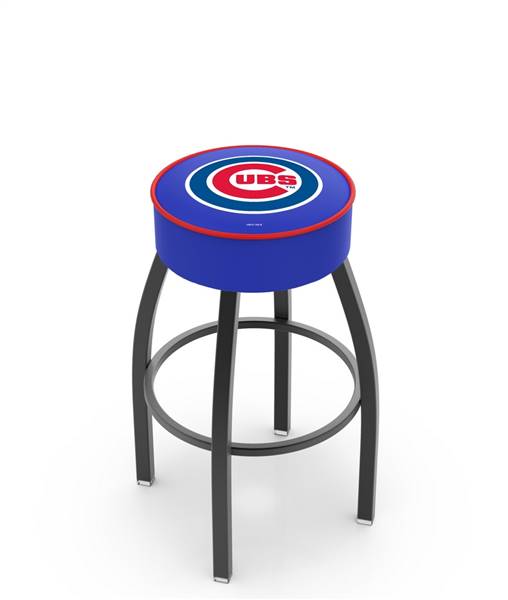  Chicago Cubs 30" Swivel Bar Stool with Black Wrinkle Finish   