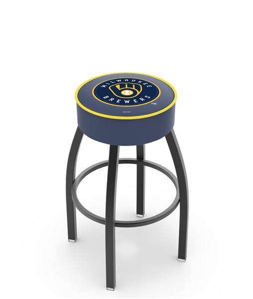  Milwaukee Brewers 30" Swivel Bar Stool with Black Wrinkle Finish   