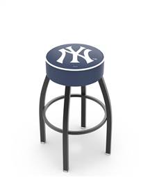  New York Yankees 30" Swivel Bar Stool with Black Wrinkle Finish   