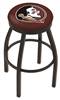  Florida State (Head) 25" Swivel Counter Stool with Black Wrinkle Finish  