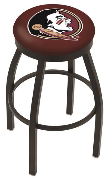  Florida State (Head) 25" Swivel Counter Stool with Black Wrinkle Finish  