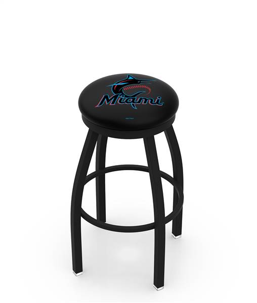  Miami Marlins 25" Swivel Counter Stool with Black Wrinkle Finish  