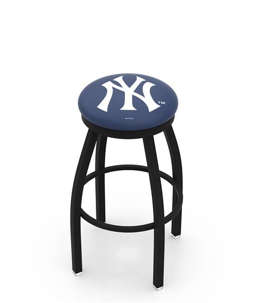  New York Yankees 25" Swivel Counter Stool with Black Wrinkle Finish  