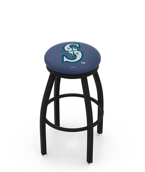  Seattle Mariners 25" Swivel Counter Stool with Black Wrinkle Finish  