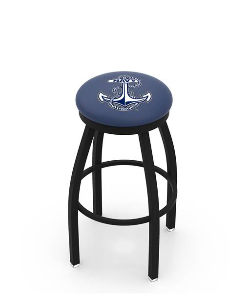 US Naval Academy (NAVY) 25" Swivel Counter Stool with Black Wrinkle Finish  