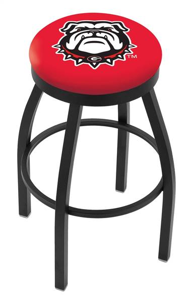  Georgia "Bulldog" 30" Swivel Bar Stool with Black Wrinkle Finish  