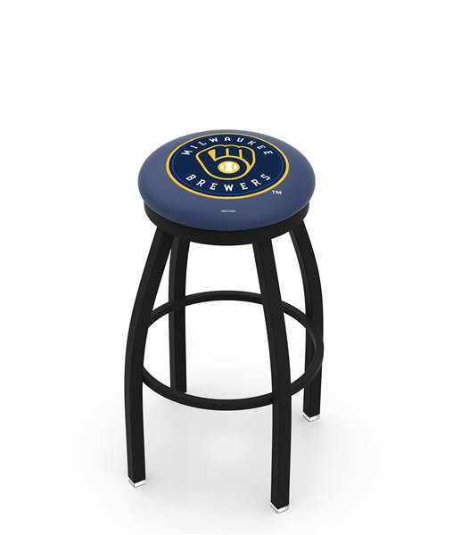  Milwaukee Brewers 30" Swivel Bar Stool with Black Wrinkle Finish  