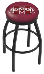  Mississippi State 30" Swivel Bar Stool with Black Wrinkle Finish  