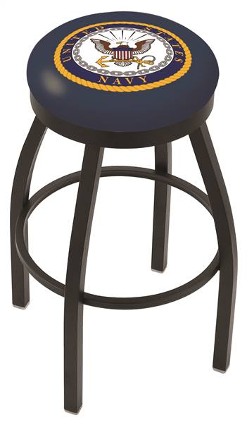  U.S. Navy 30" Swivel Bar Stool with Black Wrinkle Finish  