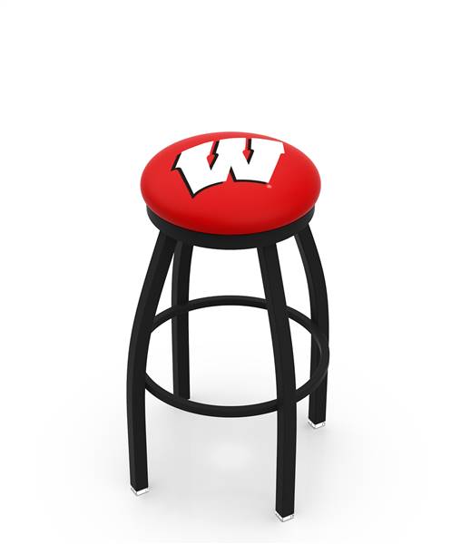  Wisconsin "W" 30" Swivel Bar Stool with Black Wrinkle Finish  