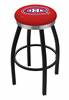 Montreal Canadiens  25" Swivel Counter Stool with a Black Wrinkle and Chrome Finish  
