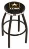 U.S. Army 25" Swivel Counter Stool with a Black Wrinkle and Chrome Finish  
